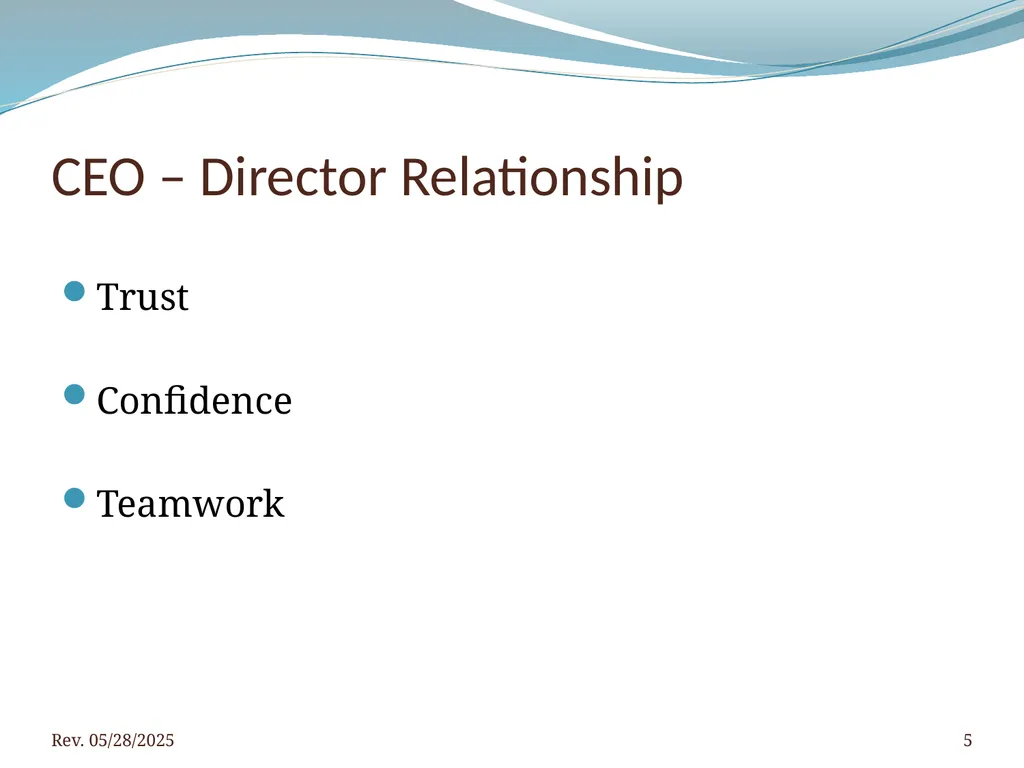 2016 BNAR Officer and Director Workshop Contents - slide 5 of 52