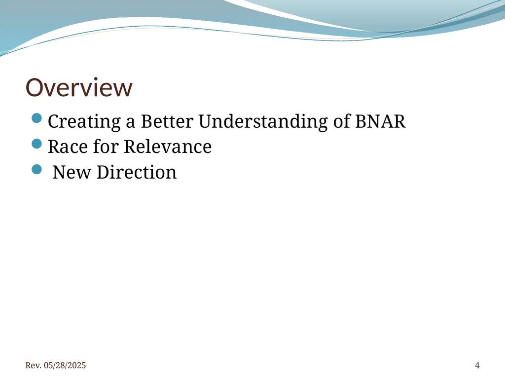 2016 BNAR Officer and Director Workshop Contents - slide 4 of 52