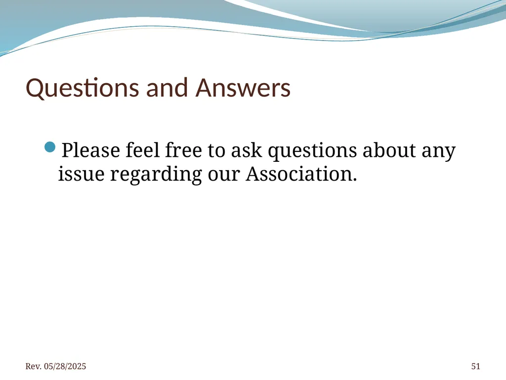 2016 BNAR Officer and Director Workshop Contents - slide 51 of 52