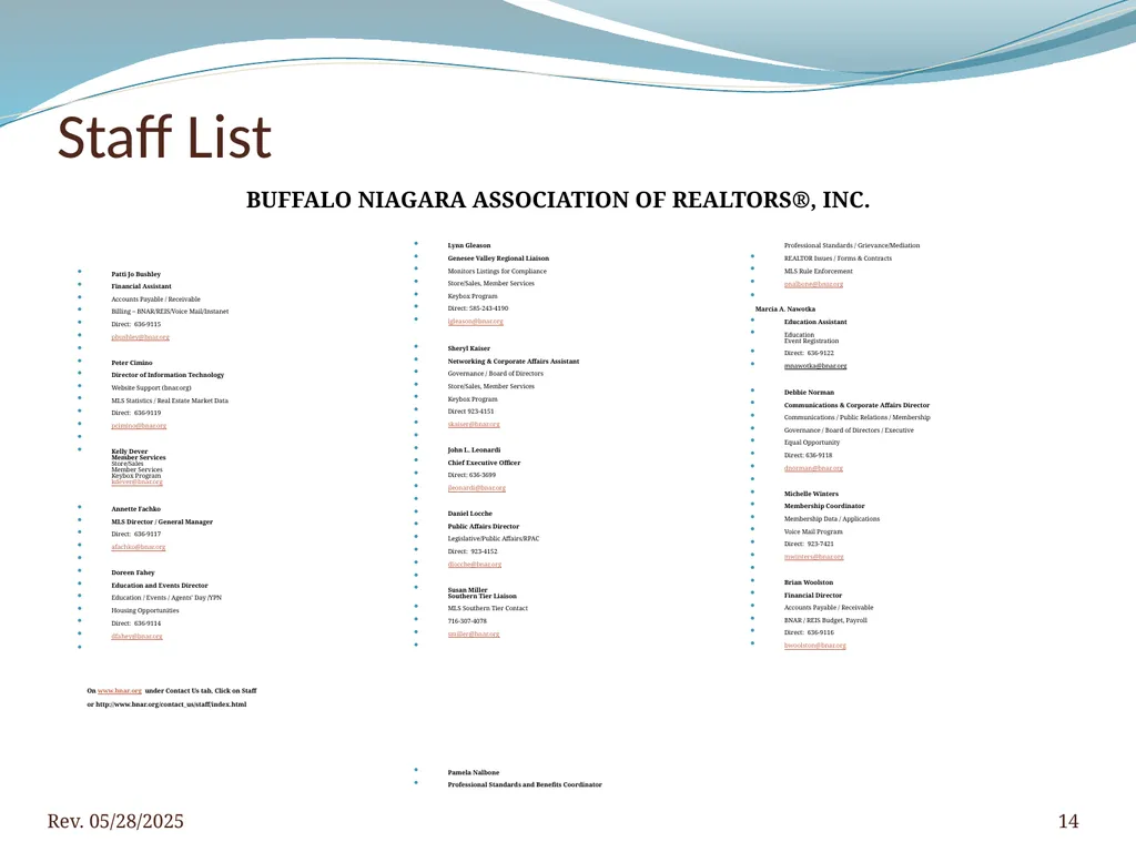 2016 BNAR Officer and Director Workshop Contents - slide 14 of 52