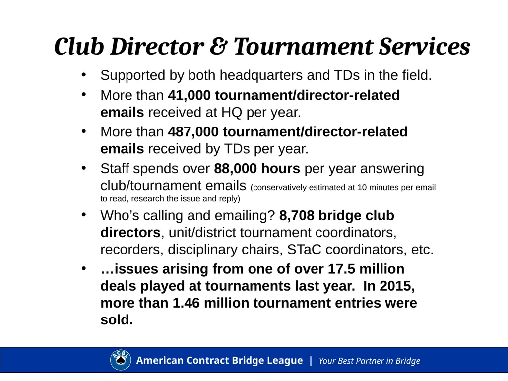 Presentation to the ACBL Board of Governors 2016 - slide 3 of 13