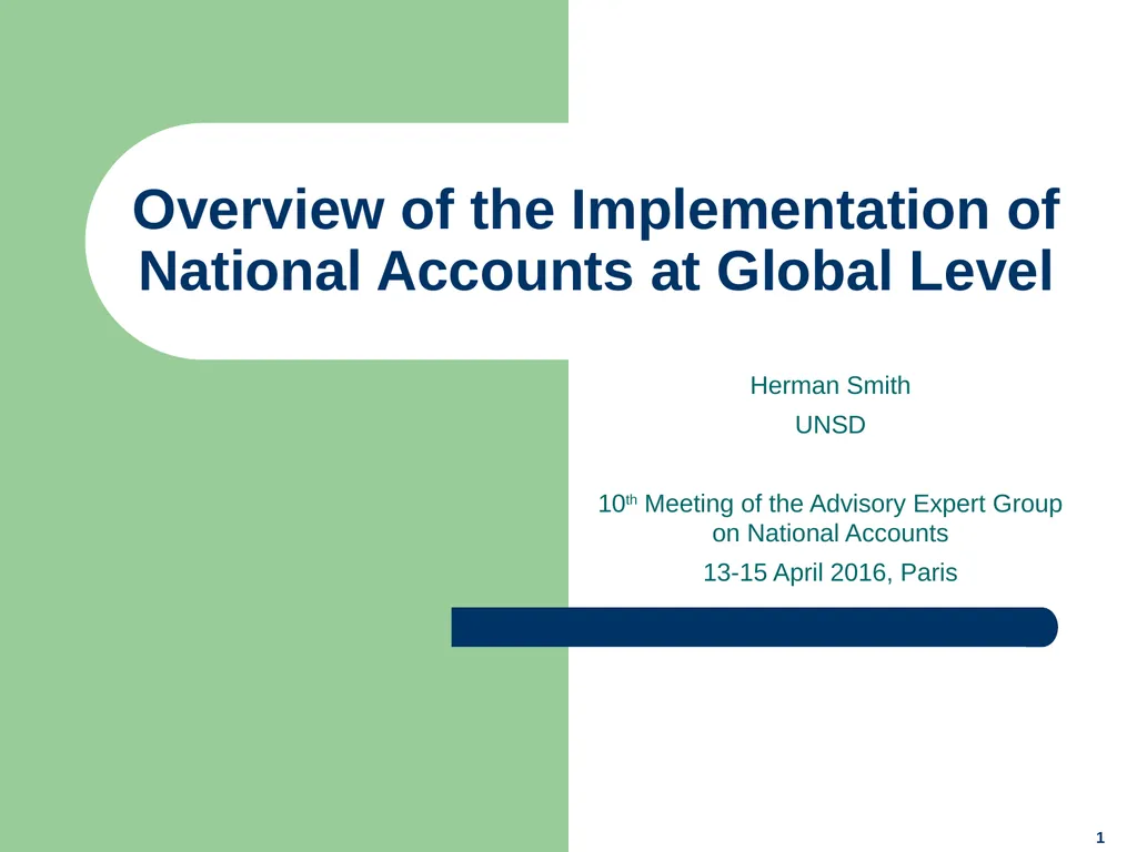 Herman Smith UNSD 10th Meeting of the Advisory