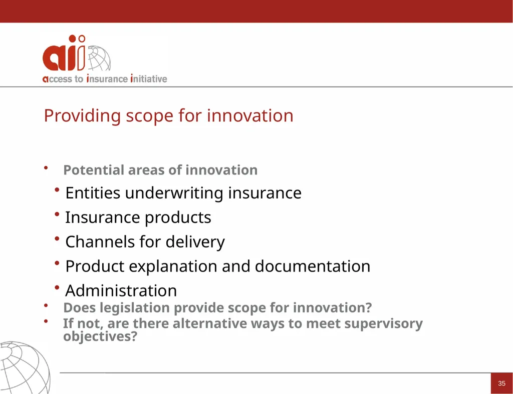 Regulation and Supervision Supporting Inclusive - slide 35 of 119