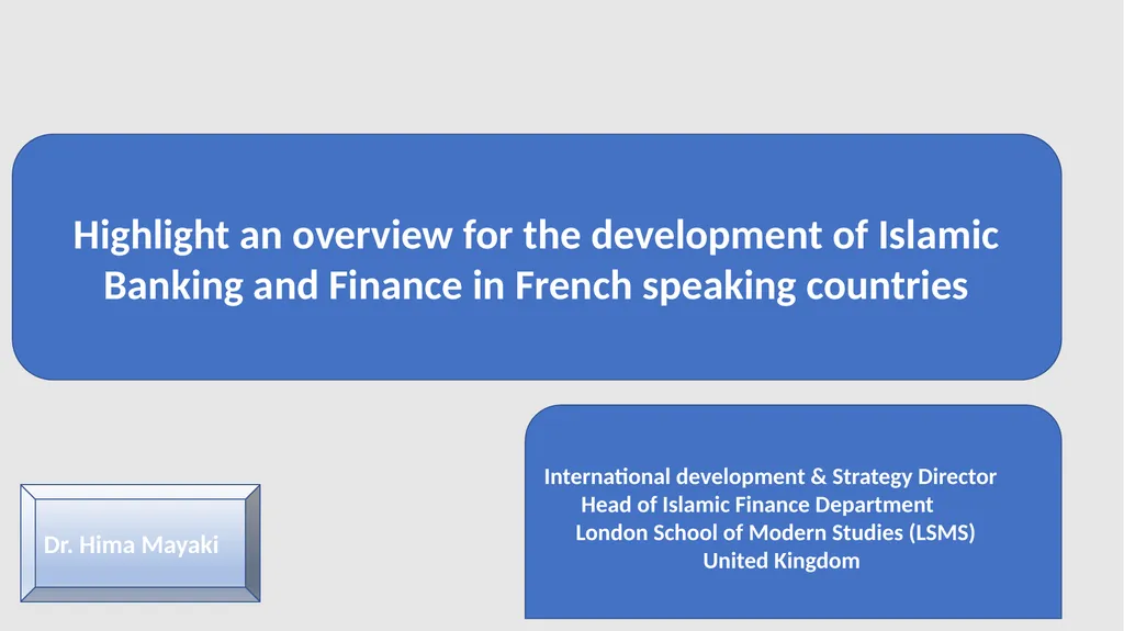 Dr. Hima Mayaki Highlight an overview for the - slide 1 of 23