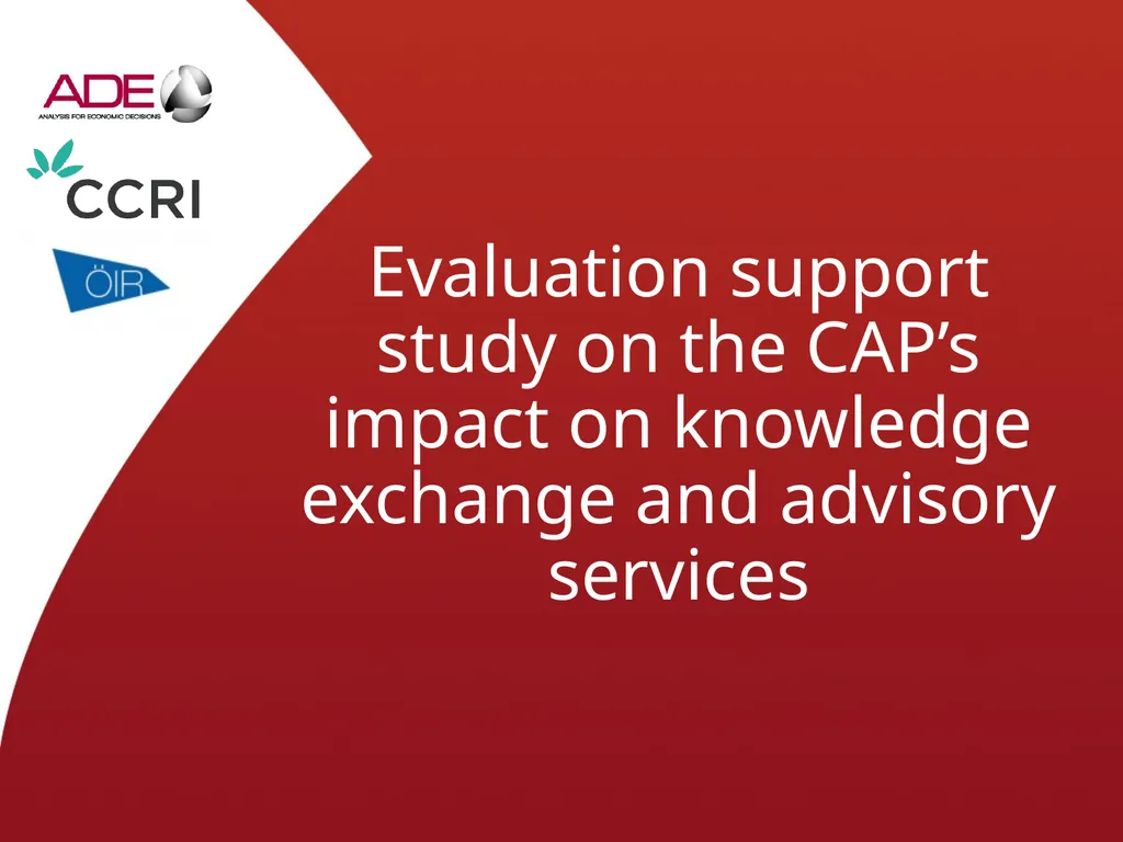 Evaluation support study on the CAP’s impact on - slide 1 of 44
