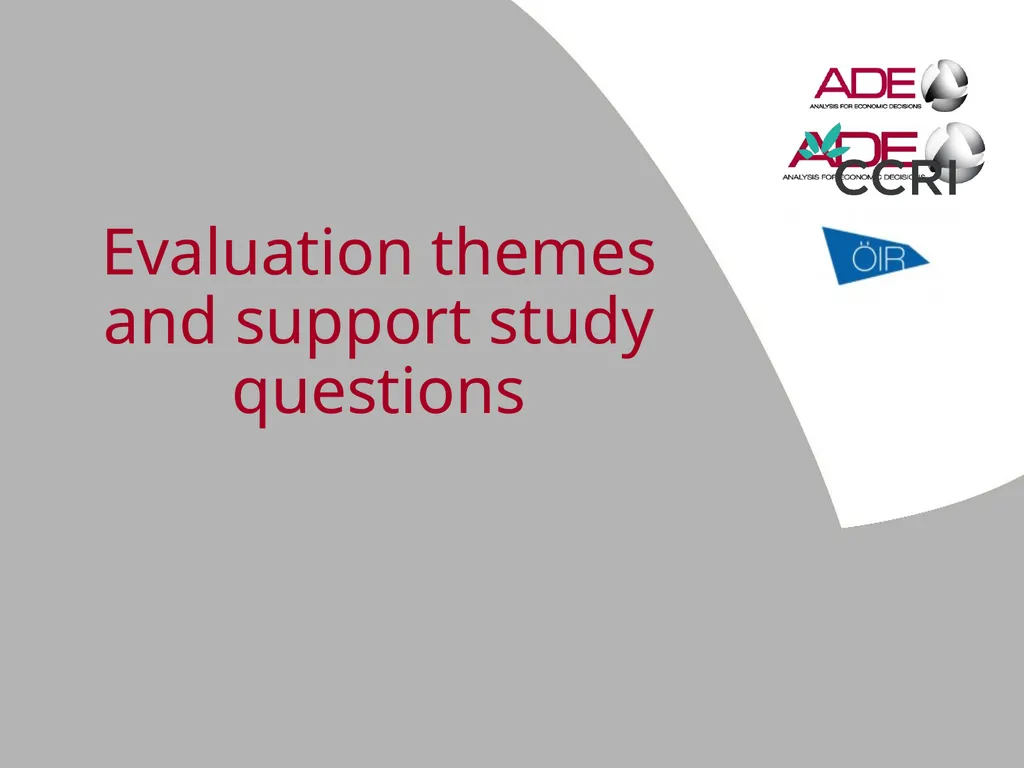Evaluation support study on the CAP’s impact on - slide 8 of 44