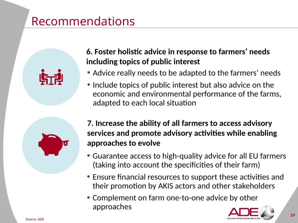 Evaluation support study on the CAP’s impact on - slide 39 of 44