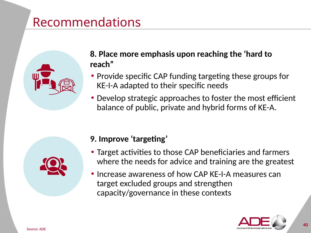 Evaluation support study on the CAP’s impact on - slide 40 of 44