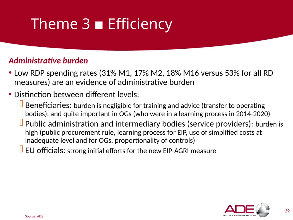 Evaluation support study on the CAP’s impact on - slide 29 of 44