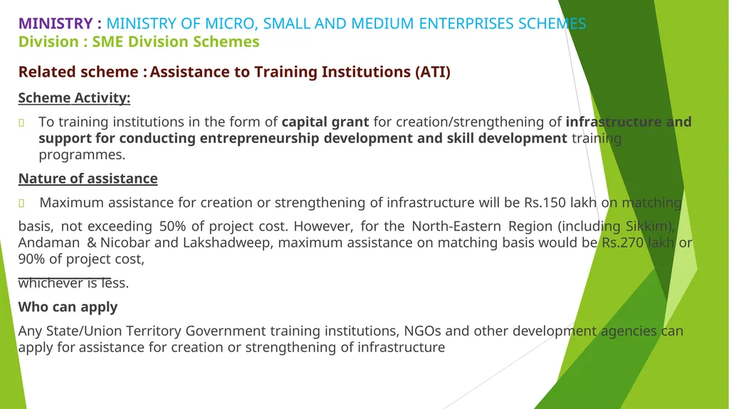 MSME – AN ANALYSIS Erode Chapter - slide 20 of 82