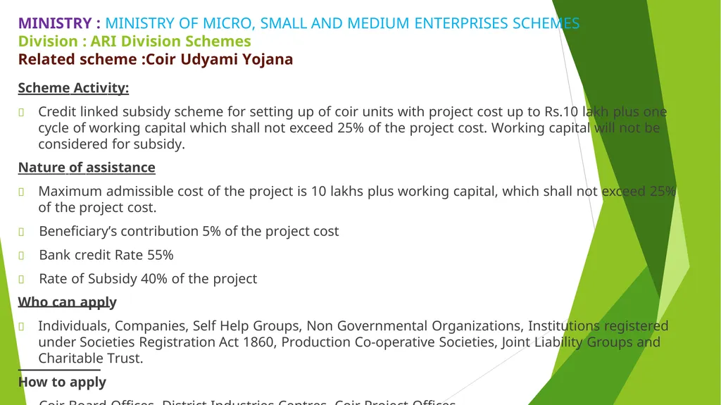 MSME – AN ANALYSIS Erode Chapter - slide 30 of 82