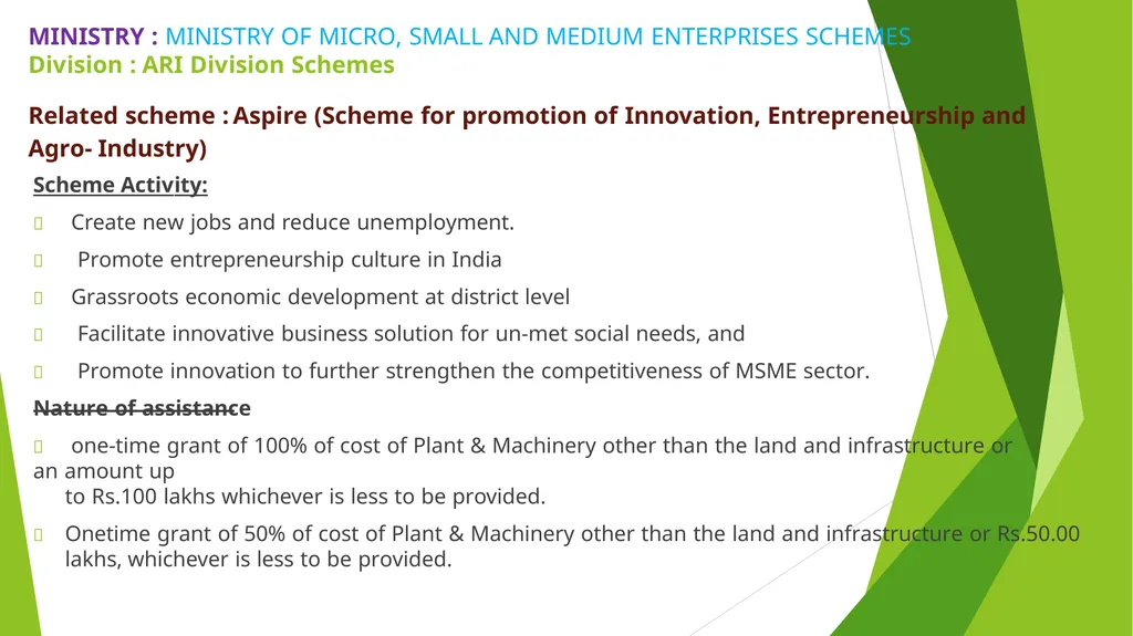 MSME – AN ANALYSIS Erode Chapter - slide 31 of 82