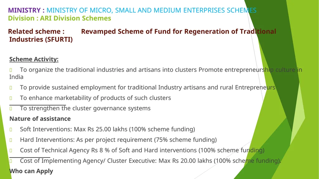 MSME – AN ANALYSIS Erode Chapter - slide 32 of 82