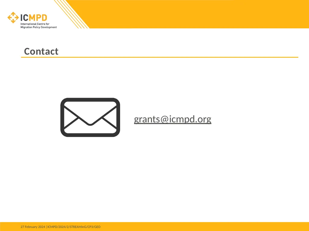 STREAMinG Phase II - Call for Proposals 1. - slide 33 of 34