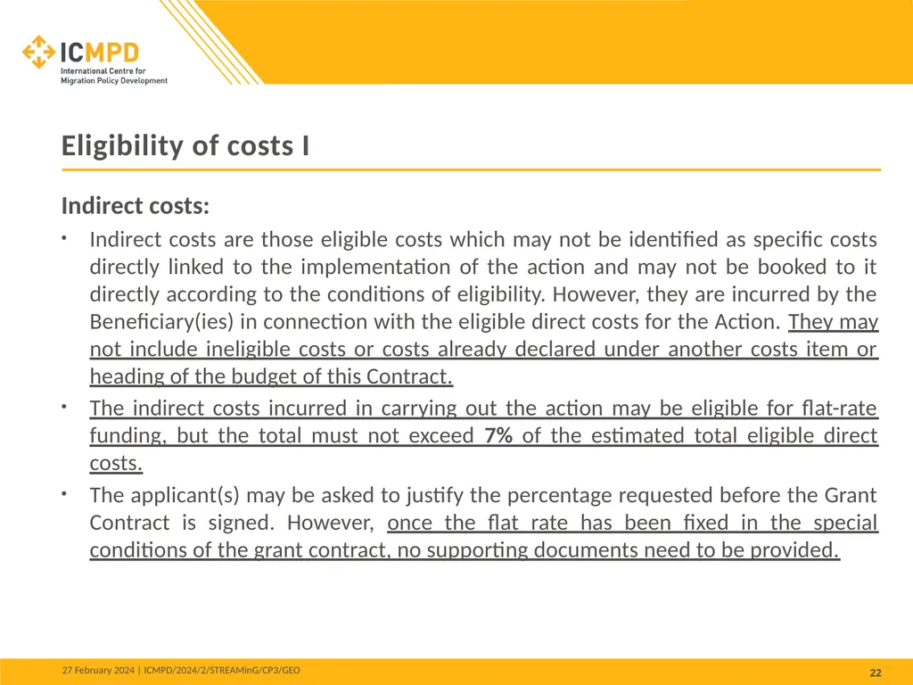 STREAMinG Phase II - Call for Proposals 1. - slide 22 of 34