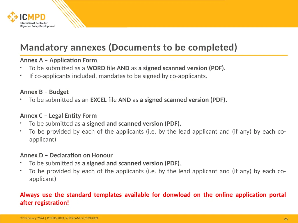 STREAMinG Phase II - Call for Proposals 1. - slide 25 of 34