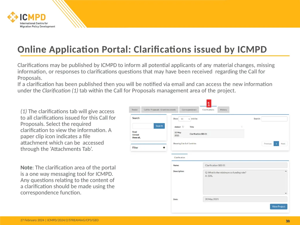 STREAMinG Phase II - Call for Proposals 1. - slide 30 of 34