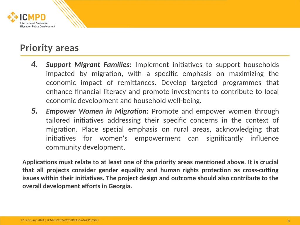 STREAMinG Phase II - Call for Proposals 1. - slide 8 of 34