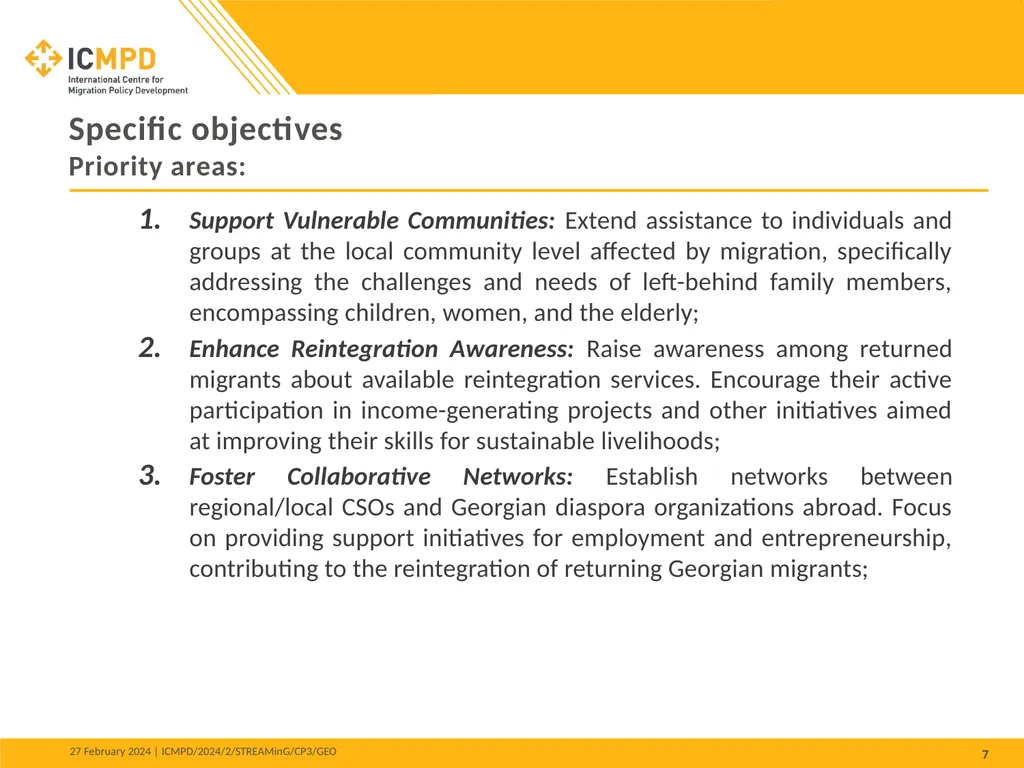STREAMinG Phase II - Call for Proposals 1. - slide 7 of 34