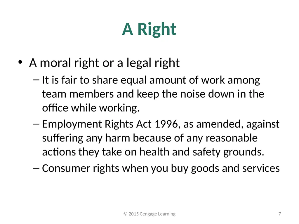 Key Topics Ch 3 & 4 © 2015 Cengage Learning - slide 7 of 36