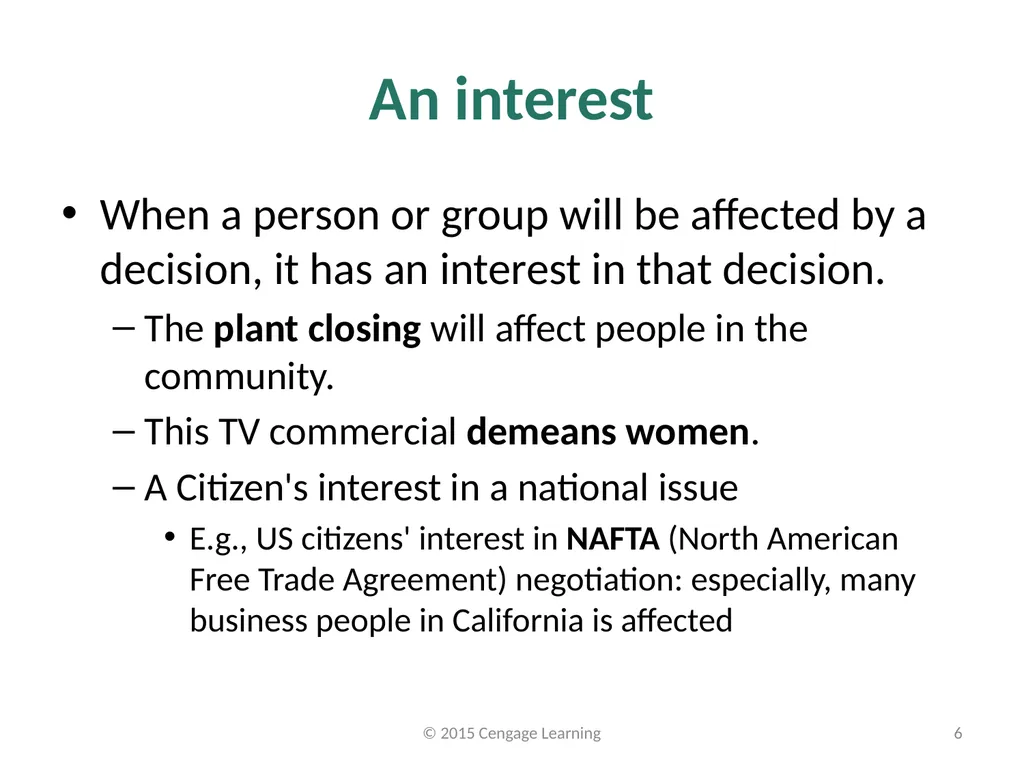 Key Topics Ch 3 & 4 © 2015 Cengage Learning - slide 6 of 36