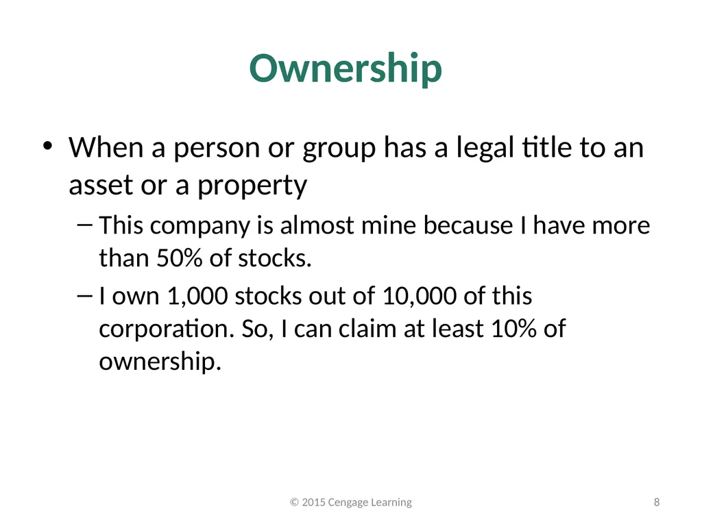 Key Topics Ch 3 & 4 © 2015 Cengage Learning - slide 8 of 36