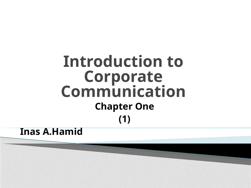 Introduction to Corporate Communication Chapter