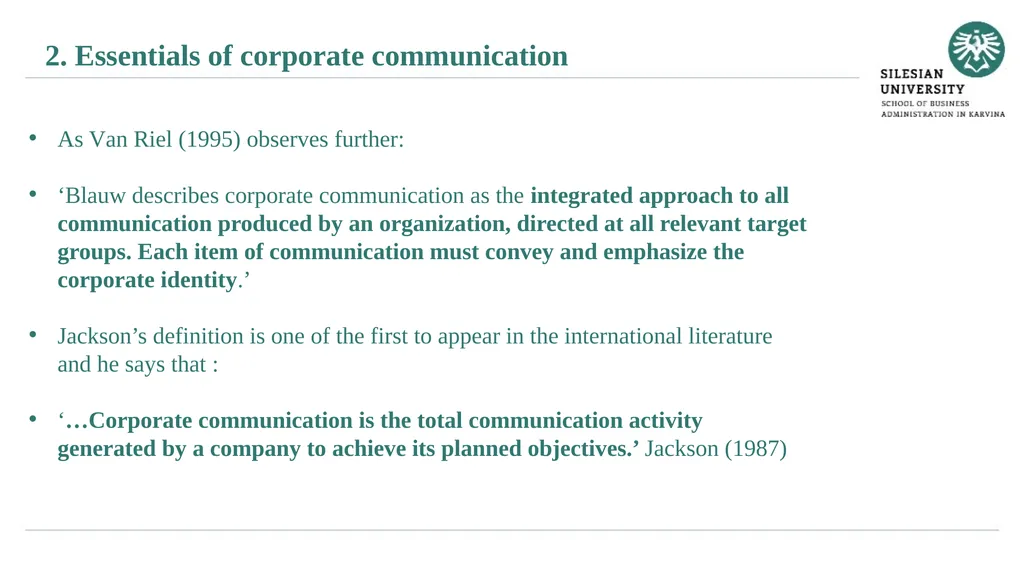 Essentials of corporate communication Janusz - slide 4 of 26