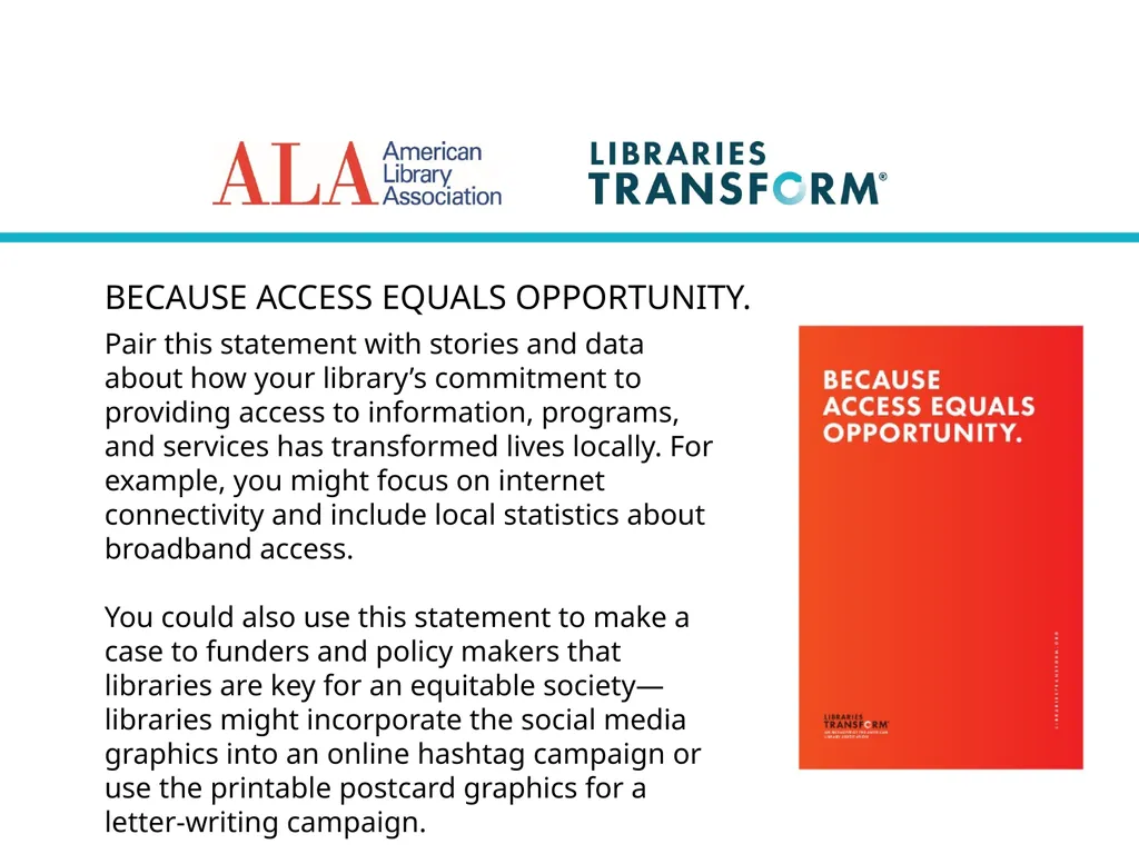 Welcome to “Libraries Transform Campaign Toolkit - slide 13 of 22