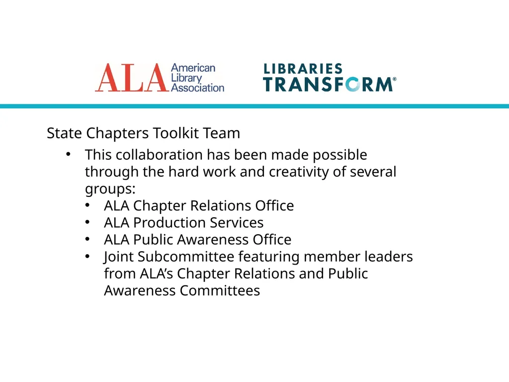 Welcome to “Libraries Transform Campaign Toolkit - slide 8 of 22