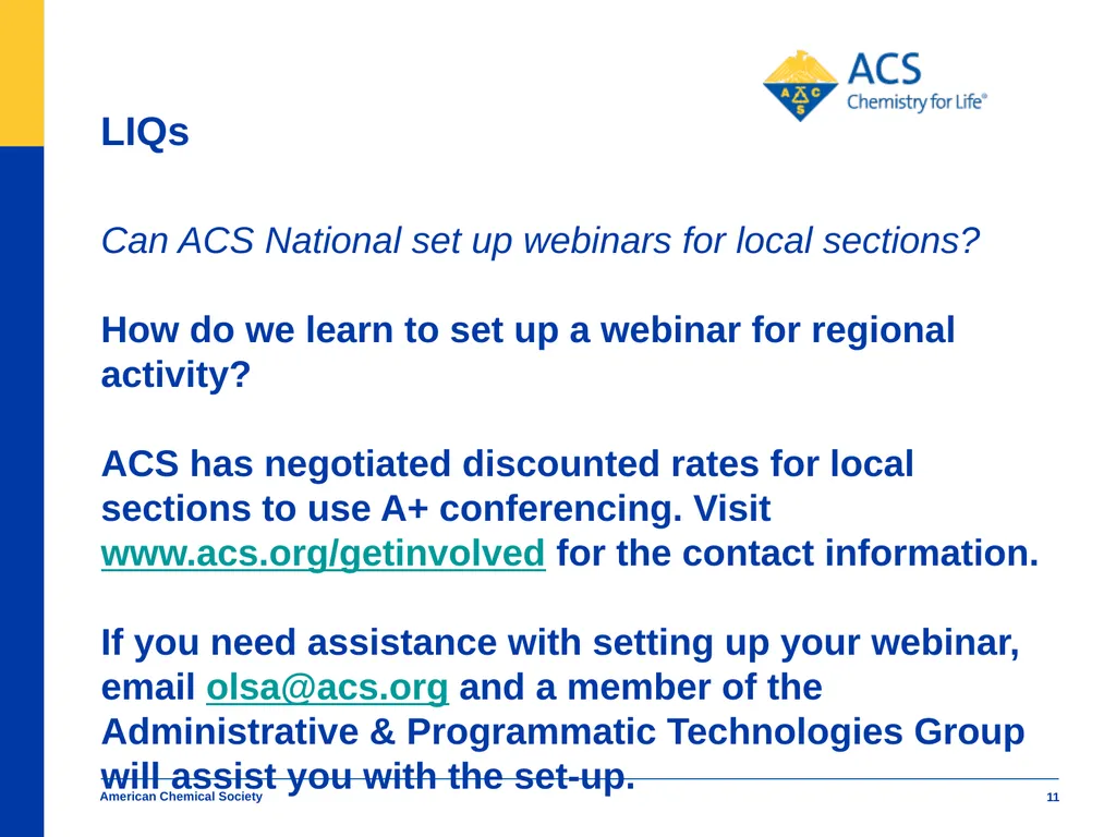 American Chemical Society Local Section Track - slide 11 of 30
