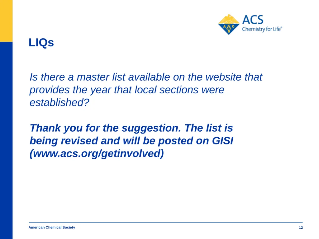 American Chemical Society Local Section Track - slide 12 of 30