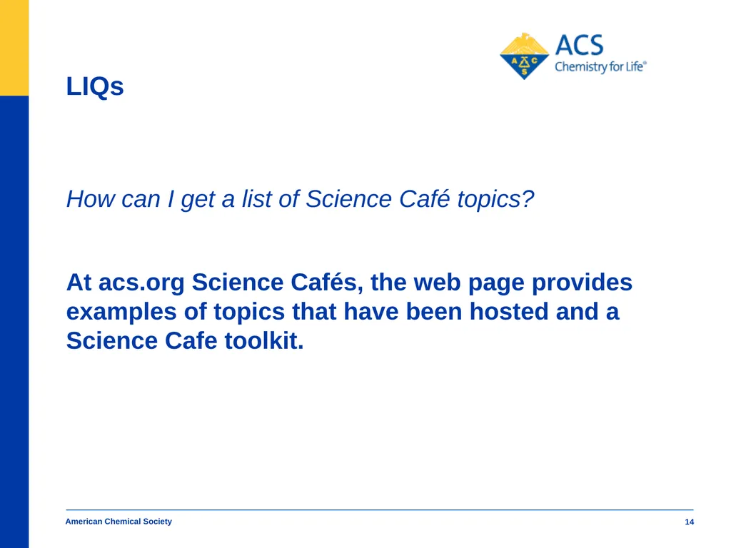 American Chemical Society Local Section Track - slide 14 of 30