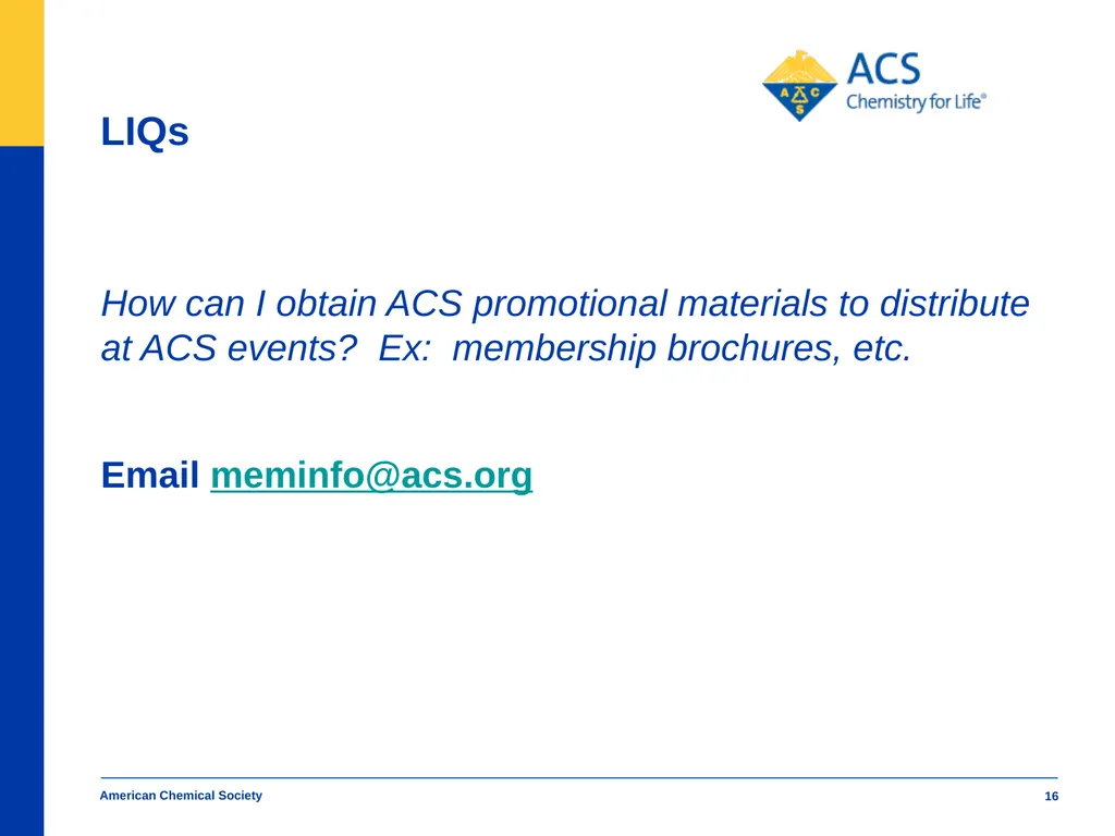 American Chemical Society Local Section Track - slide 16 of 30