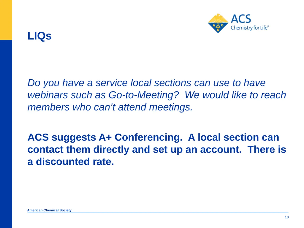 American Chemical Society Local Section Track - slide 18 of 30