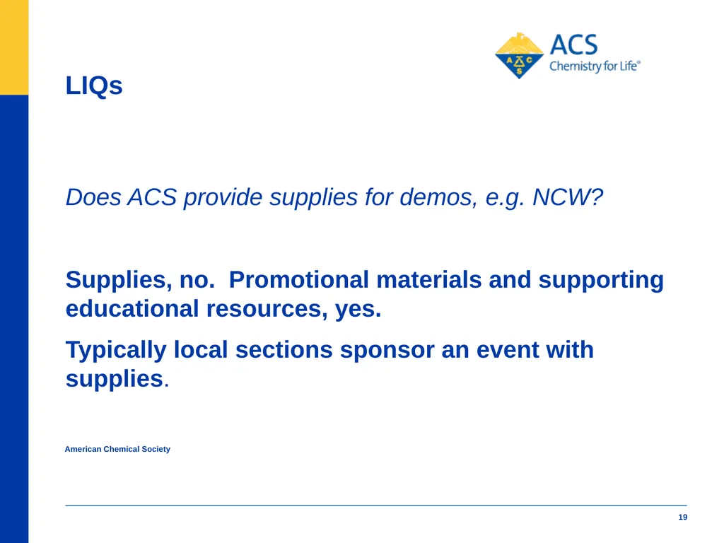 American Chemical Society Local Section Track - slide 19 of 30
