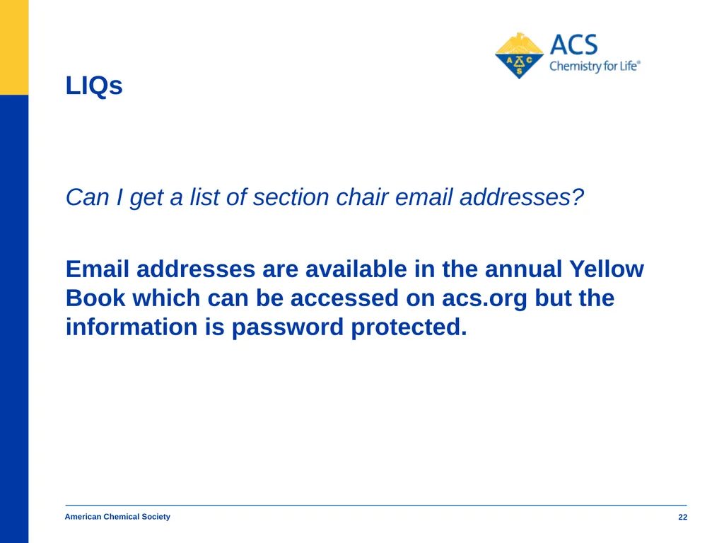 American Chemical Society Local Section Track - slide 22 of 30