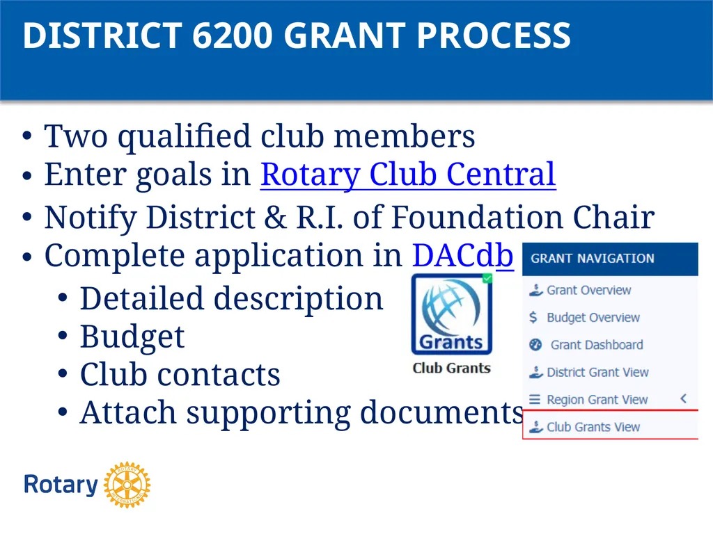 GRANT CERTIFICATION TRAINING District 6200 April - slide 12 of 40