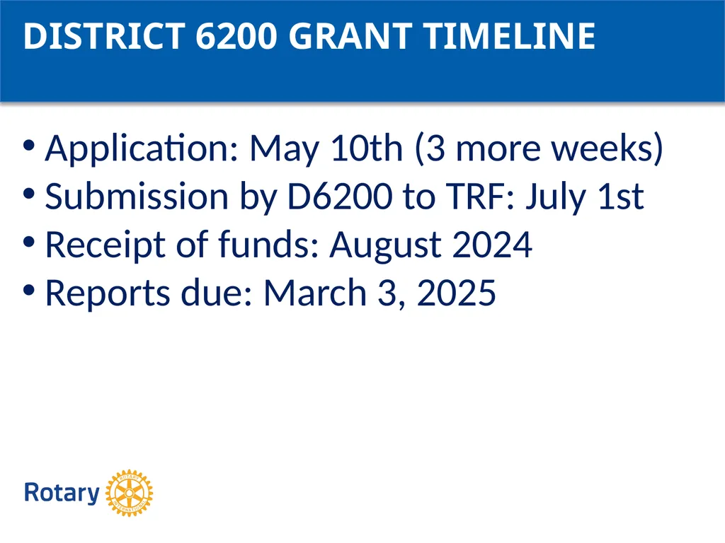 GRANT CERTIFICATION TRAINING District 6200 April - slide 23 of 40