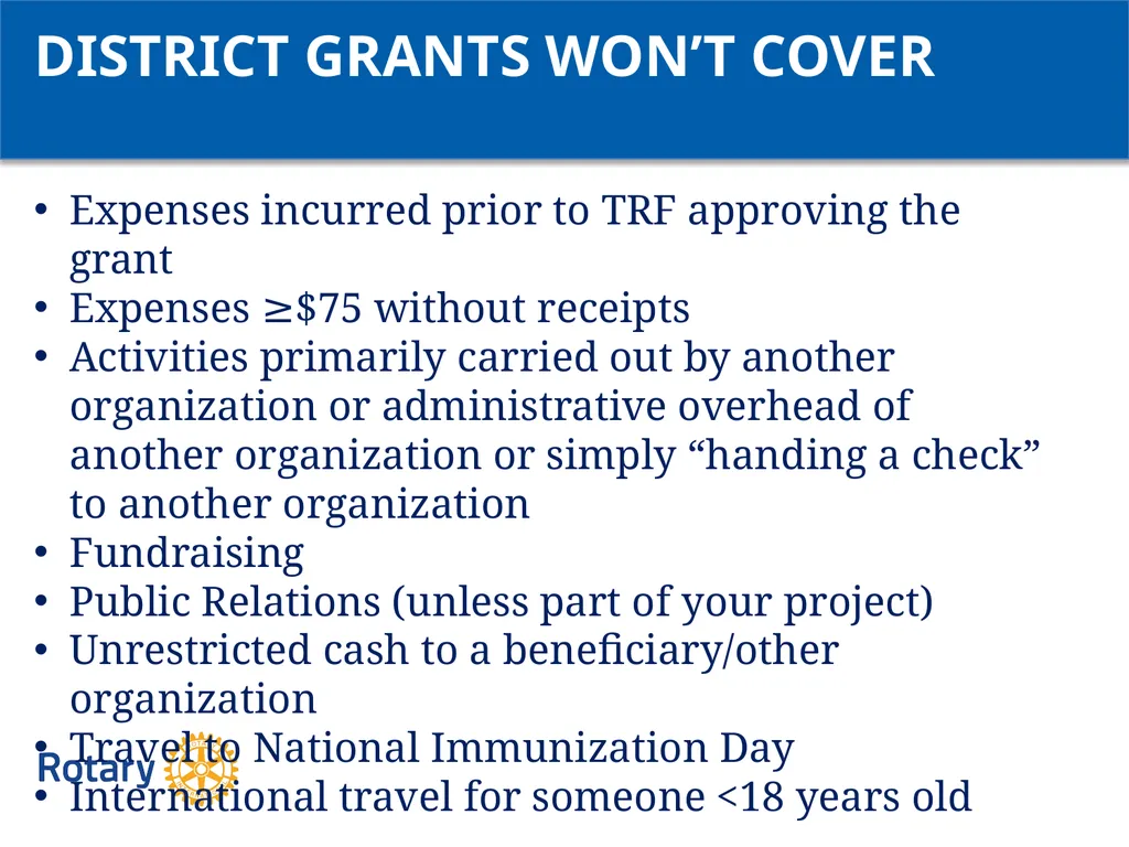GRANT CERTIFICATION TRAINING District 6200 April - slide 11 of 40