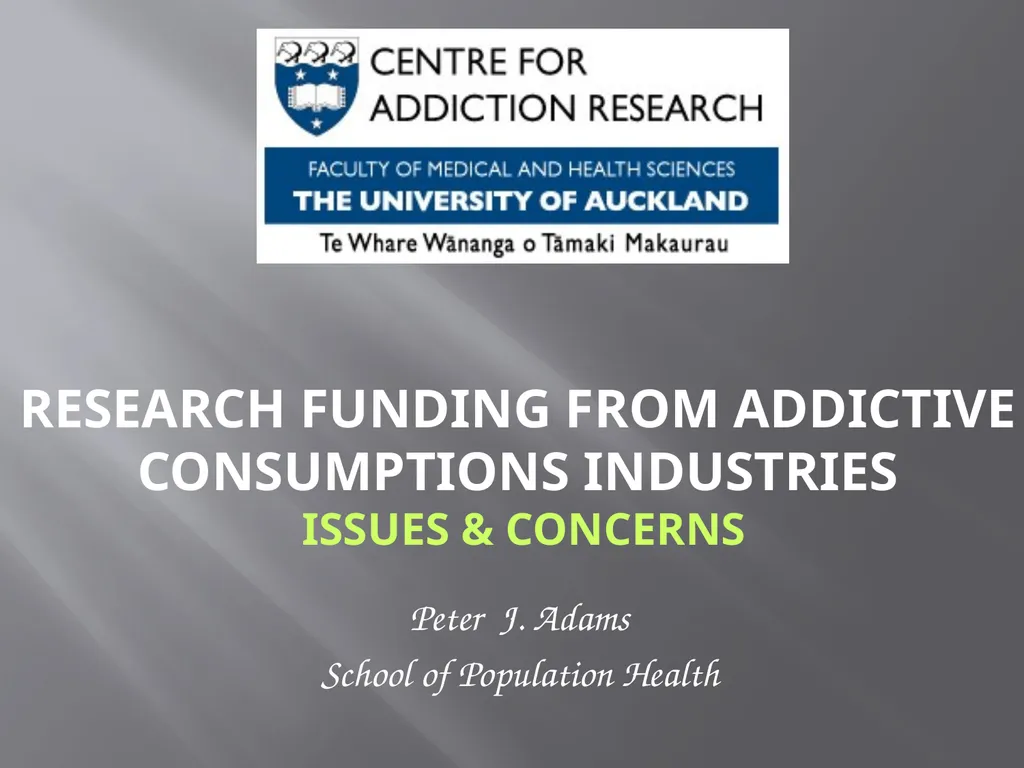 Peter J. Adams School of Population Health - slide 1 of 38