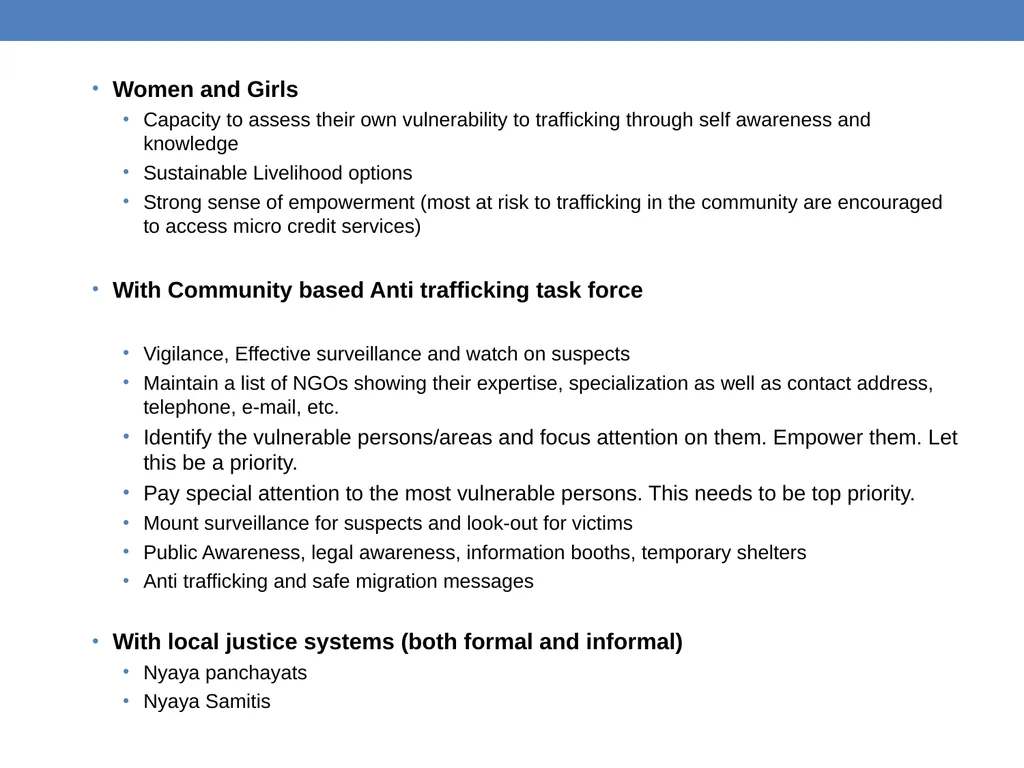 Preventing trafficking in women and girls Anju - slide 31 of 36