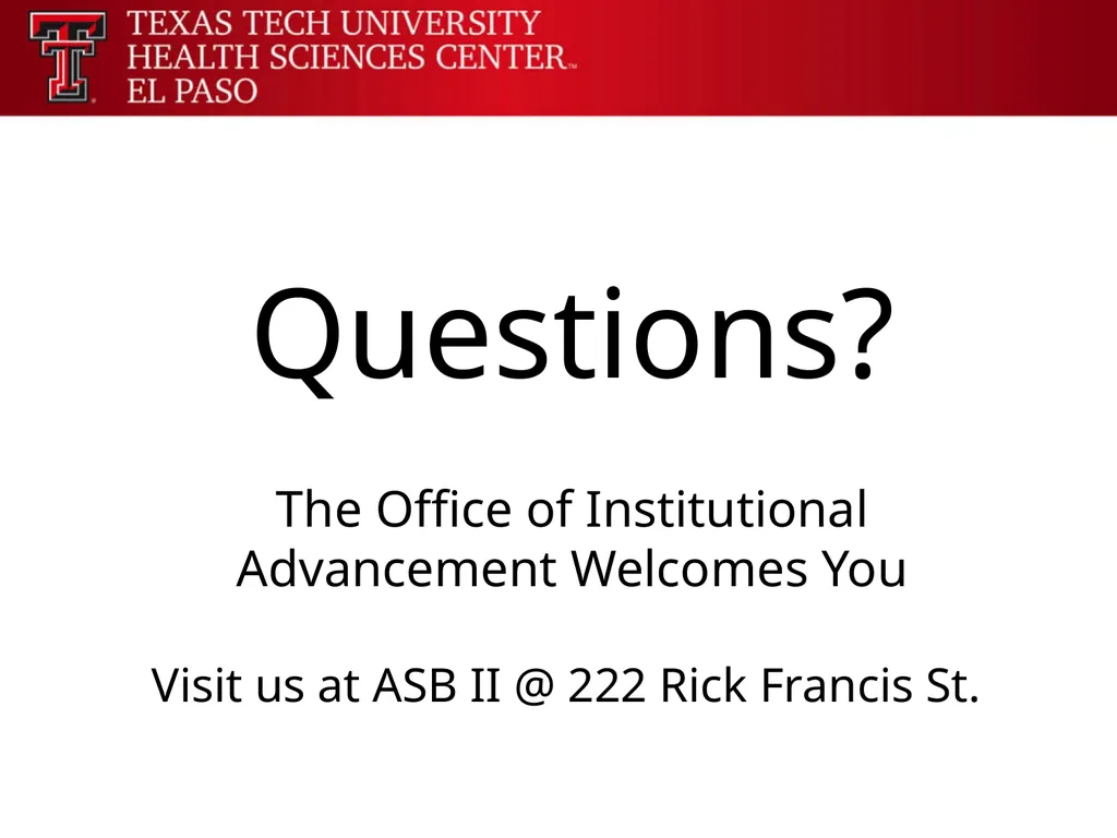 Office of Research Sponsored Programs Our Purpose - slide 31 of 31