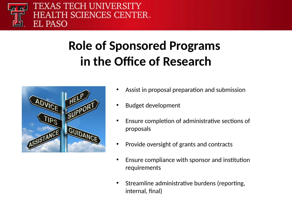 Office of Research Sponsored Programs Our Purpose - slide 5 of 31