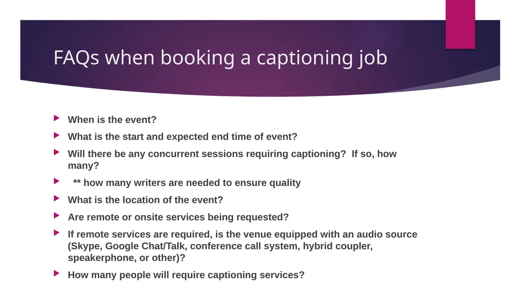 Captioning: A New World PRESENTED BY: cart - slide 26 of 37