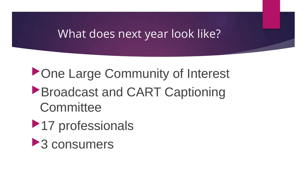 Captioning: A New World PRESENTED BY: cart - slide 32 of 37