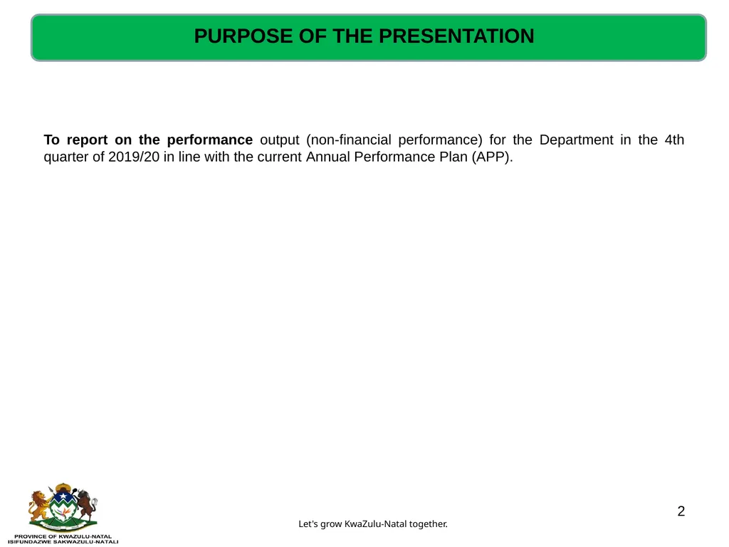 QUARTERLY PERFORMANCE REVIEW- 2019/20 (Q4) - slide 2 of 41