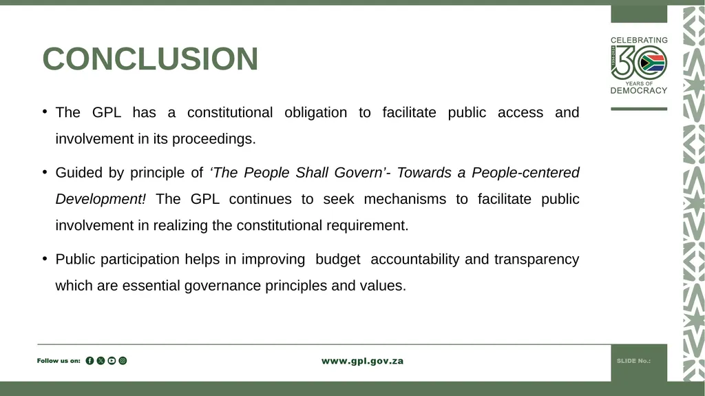 PUBLIC PARTICIPATION MANDATE INDUCTION TO 7TH - slide 22 of 23
