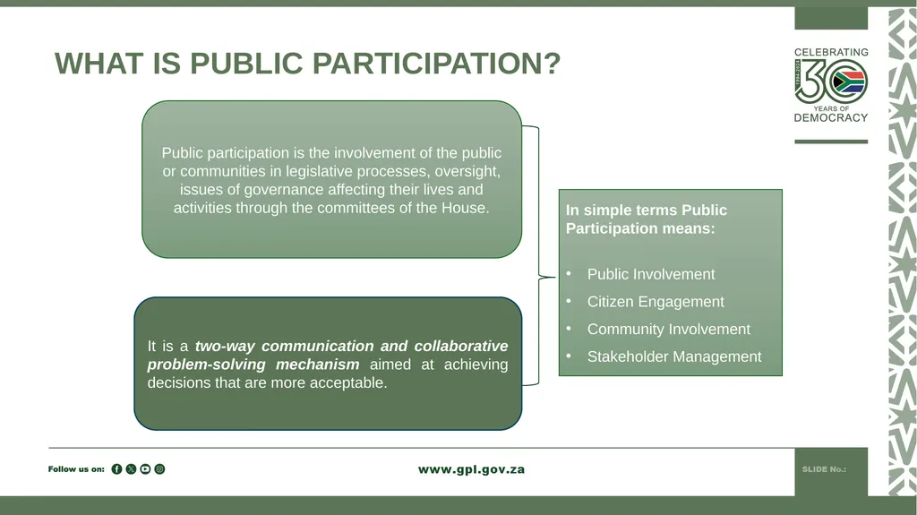 PUBLIC PARTICIPATION MANDATE INDUCTION TO 7TH - slide 5 of 23