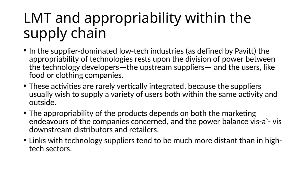 Innovation in Low and Medium Technology (LMT) - slide 33 of 40